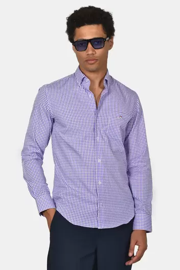 Ανδρικό Καρό Πουκάμισο Normal Fit Από 100% Βαμβάκι Με Διακριτικό Micro Pattern & Κομψό Style - ΡΟΥΑ                                                                Ανδρικό Καρό Πουκάμισο Normal Fit Από 100% Βαμβάκι Με Διακριτικό Micro Pattern & Κομψό Style