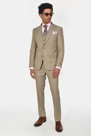 Ανδρικό Κοστούμι Slim Fit Με Γιλέκο Για Κομψές & Ολοκληρωμένες Εμφανίσεις - ΚΑΜΕΛ                                                                Ανδρικό Κοστούμι Slim Fit Με Γιλέκο Για Κομψές & Ολοκληρωμένες Εμφανίσεις - ΚΑΜΕΛ