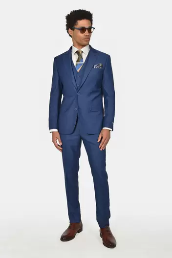 Ανδρικό Κοστούμι Slim Fit Με Γιλέκο Για Κομψές & Ολοκληρωμένες Εμφανίσεις - ΜΠΛΕ                                                                Ανδρικό Κοστούμι Slim Fit Με Γιλέκο Για Κομψές & Ολοκληρωμένες Εμφανίσεις - ΜΠΛΕ