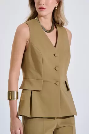 Γιλέκο με Κουμπιά & V Λαιμόκοψη