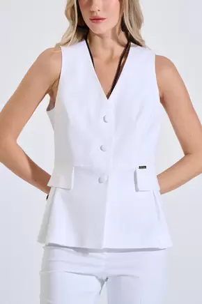 Γιλέκο με Κουμπιά & V Λαιμόκοψη