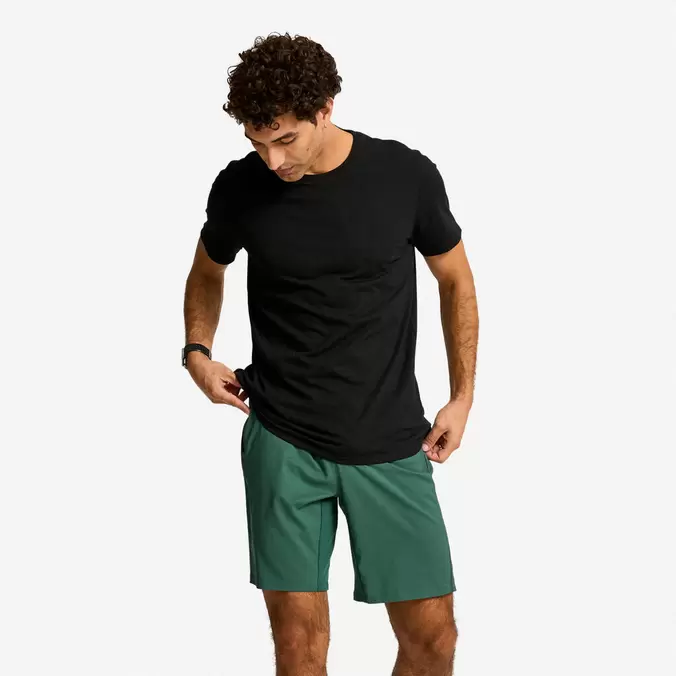 Ανδρικό T-Shirt για Fitness Sportee 100 - Μαύρο