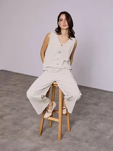 Σετ μπλούζα και παντελόνα με λινό