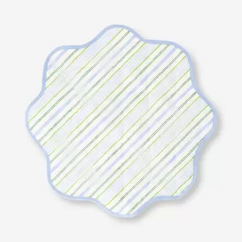Round quilted placemat with striped pattern - 40 cm