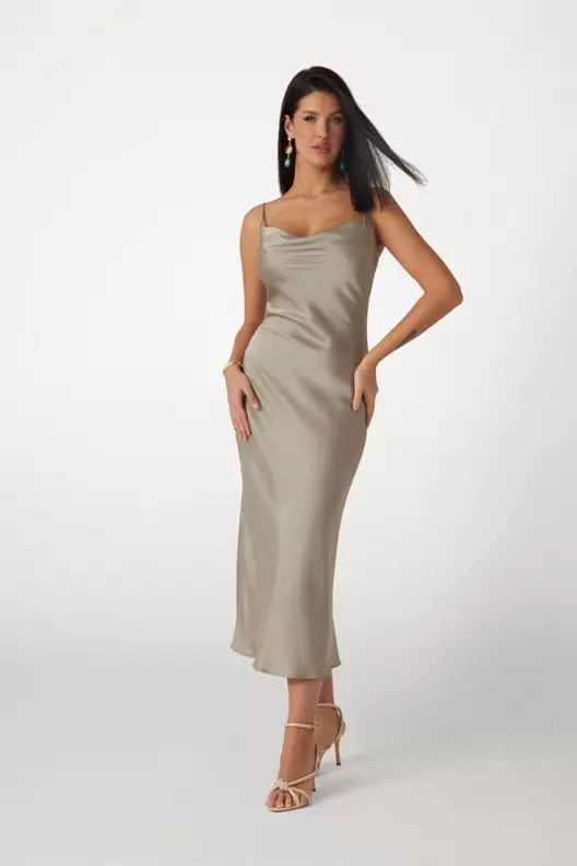 Vestido midi de satén