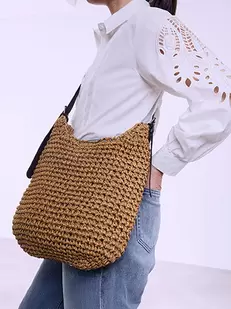 Τσάντα ώμου ψάθινη