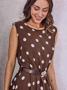 Φόρεμα πουά με πιέτες