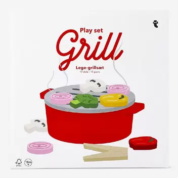 Wooden play grill set