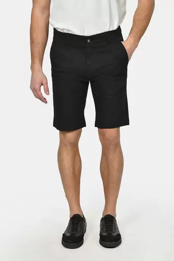 Ανδρική Βαμβακερή Chinos Βερμούδα Slim Fit Με Καθαρή Γραμμή & Ελαστική Άνεση - ΜΑΥΡΟ                                                                Ανδρική Βαμβακερή Chinos Βερμούδα Slim Fit Με Καθαρή Γραμμή & Ελαστική Άνεση - ΜΑΥΡΟ