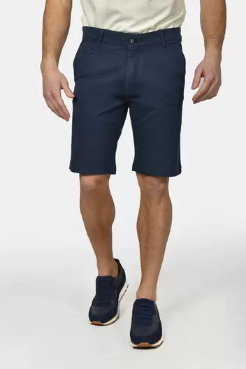 Ανδρική Βαμβακερή Chinos Βερμούδα Slim Fit Με Καθαρή Γραμμή & Ελαστική Άνεση - NAVY                                                                Ανδρική Βαμβακερή Chinos Βερμούδα Slim Fit Με Καθαρή Γραμμή & Ελαστική Άνεση - NAVY