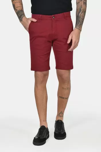 Ανδρική Βαμβακερή Chinos Βερμούδα Slim Fit Με Καθαρή Γραμμή & Ελαστική Άνεση - ΚΟΚΚΙΝΟ                                                                Ανδρική Βαμβακερή Chinos Βερμούδα Slim Fit Με Καθαρή Γραμμή & Ελαστική Άνεση - ΚΟΚΚΙΝΟ