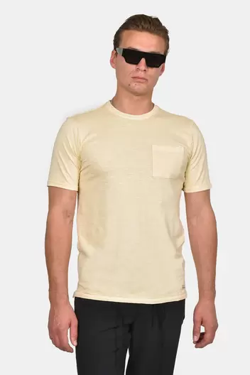 Ανδρικό T-shirt Normal Fit Από 100% Βαμβάκι Με Τσέπη Στήθους - ΜΠΕΖ                                                                Ανδρικό T-shirt Normal Fit Από 100% Βαμβάκι Με Τσέπη Στήθους - ΜΠΕΖ