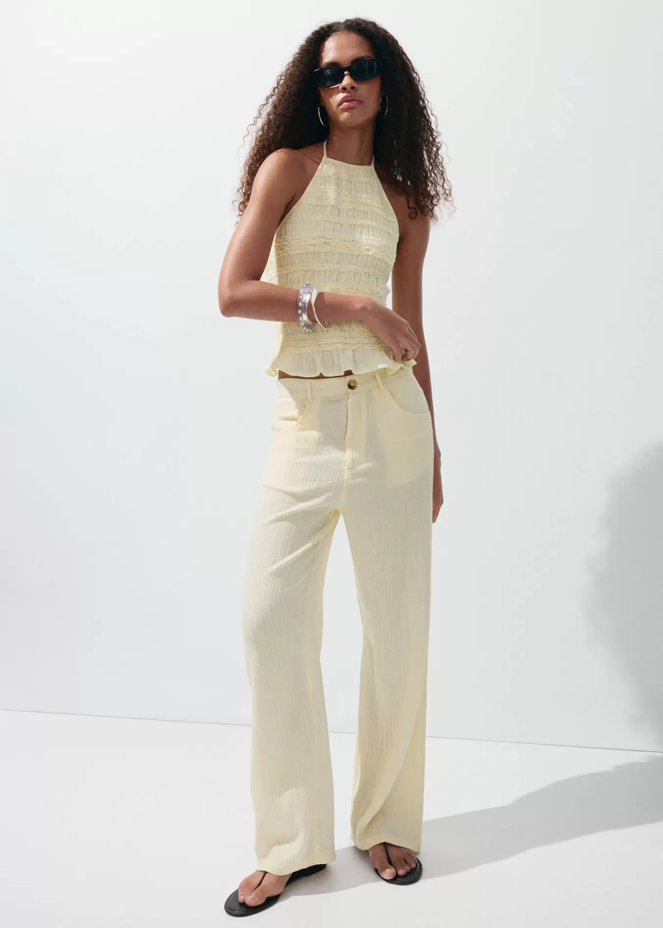 Balloon crinkle trousers