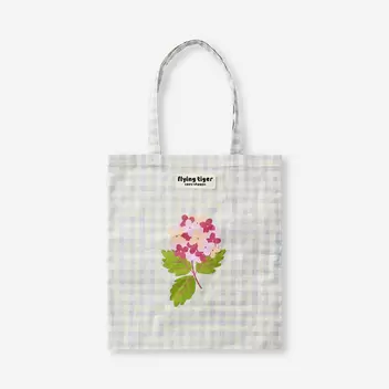 Tote bag - Flowers and checks print