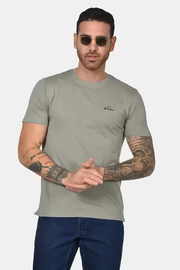 Ανδρικό T-shirt Από 100% Βαμβάκι Normal Fit Με Στρογγυλή Λαιμόκοψη - ΓΚΡΙ Ανδρικό T-shirt Από 100% Βαμβάκι Normal Fit Με Στρογγυλή Λαιμόκοψη - ΓΚΡΙ