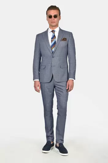Ανδρικό Κοστούμι Slim Fit Classic Line Για Επίσημες & Καθημερινές Εμφανίσεις - ΜΠΛΕ                                                                Ανδρικό Κοστούμι Slim Fit Classic Line Για Επίσημες & Καθημερινές Εμφανίσεις - ΜΠΛΕ