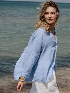 Πουκάμισο λινό ασύμμετρο