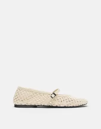 Pull&Bear Mesh ballerinas in ecru