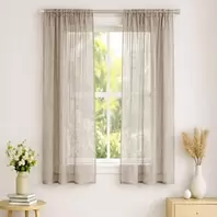 Κουρτίνα Παραθύρου με Τρέσα Γάζα Μπεζ 140x140cm