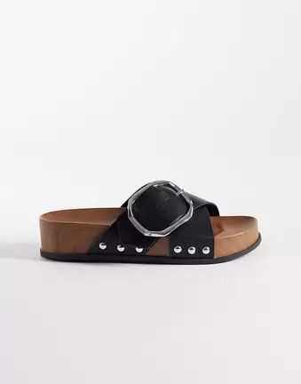 ASOS DESIGN Foster clog mule sandal in black