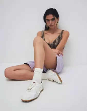 Nike Moon Shoe trainers in white and cream