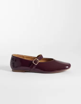SEQWL Iris high vamp ballet flats in burgundy