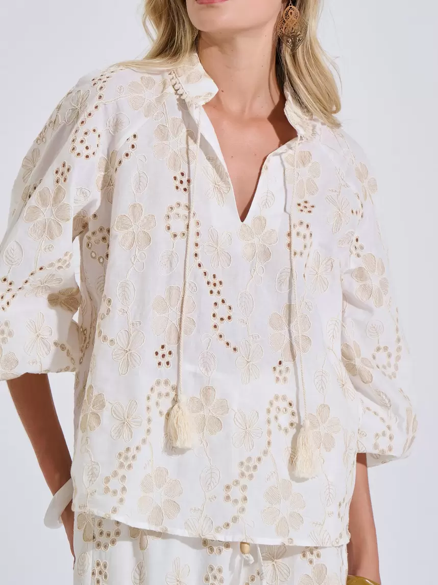 Cotton Blouse with Embroidery