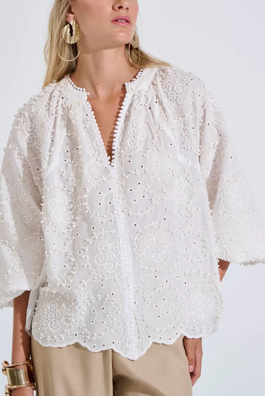 Cotton Embroidered Blouse