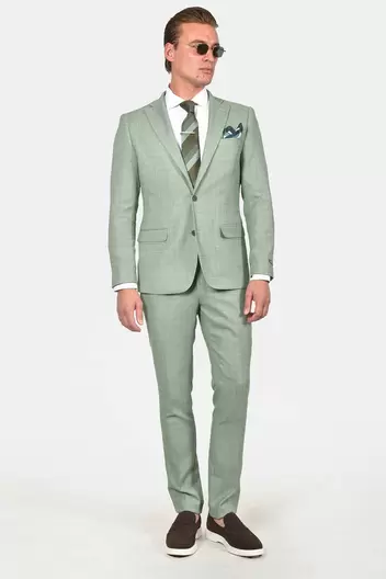 Ανδρικό Κοστούμι Slim Fit Classic Line Για Επίσημες & Καθημερινές Εμφανίσεις - ΠΡΑΣΙΝΟ Ανδρικό Κοστούμι Slim Fit Classic Line Για Επίσημες & Καθημερινές Εμφανίσεις - ΠΡΑΣΙΝΟ
