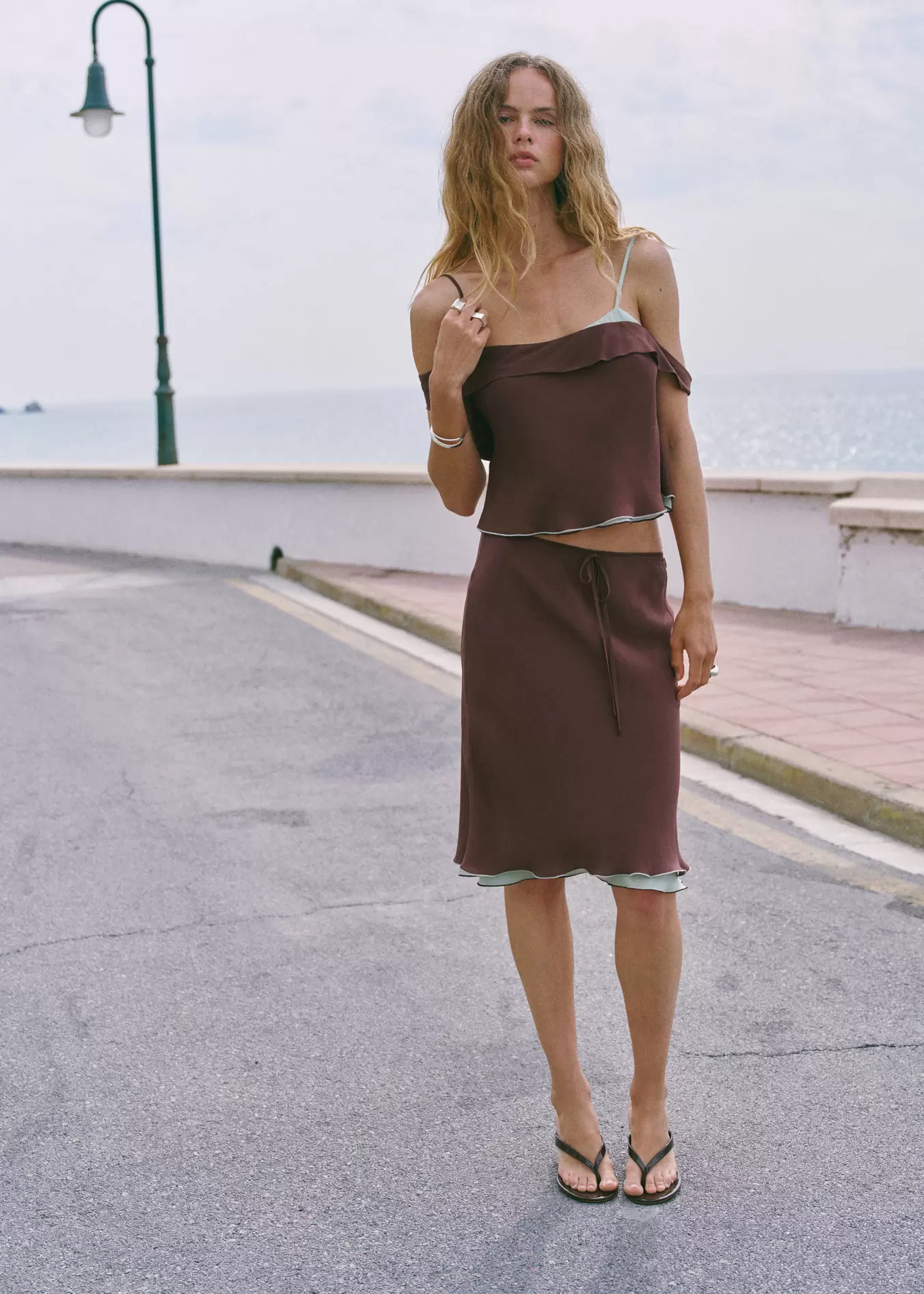 Fluid midi skirt