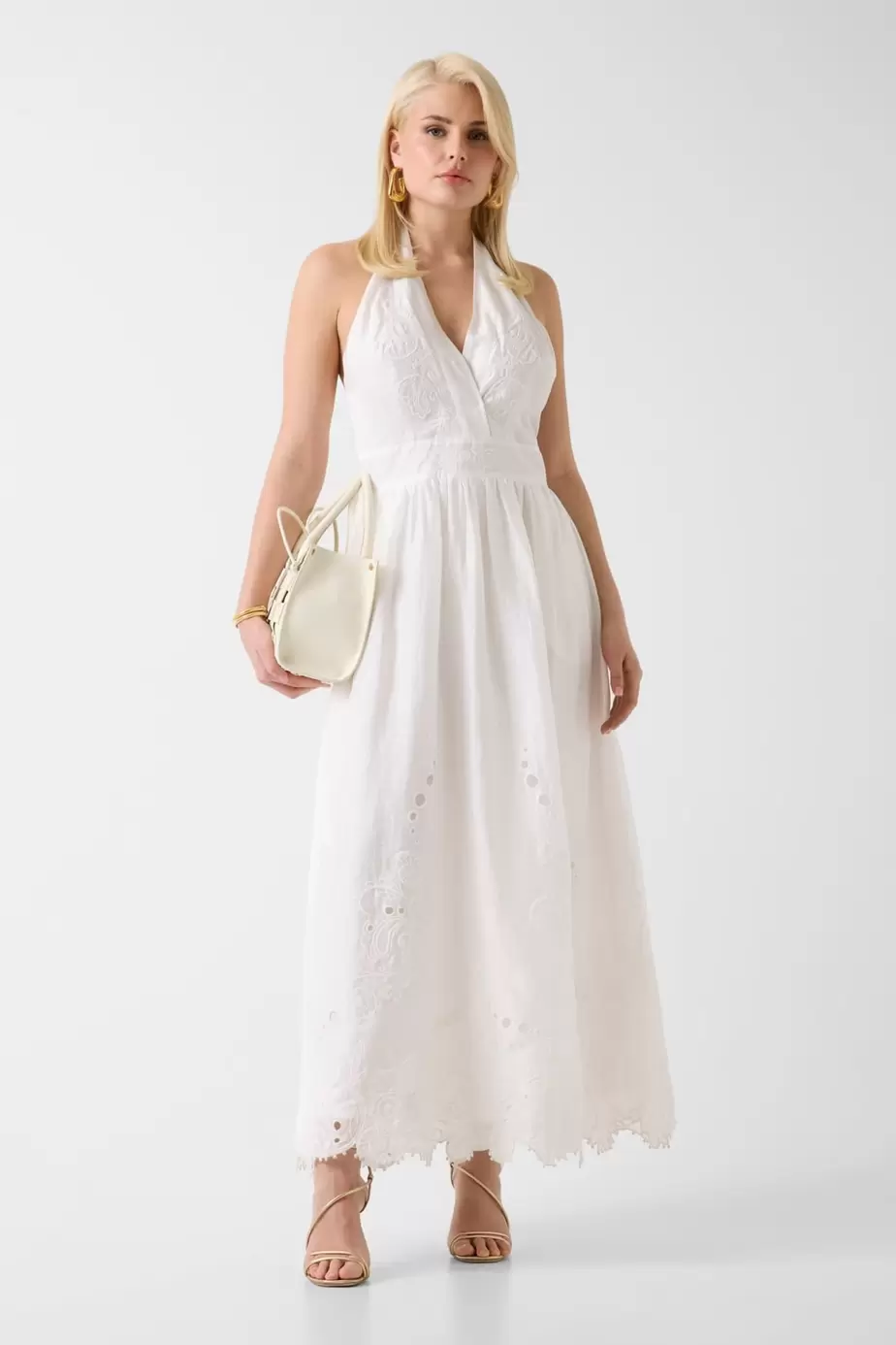 Vestido de cuello halter Marciano