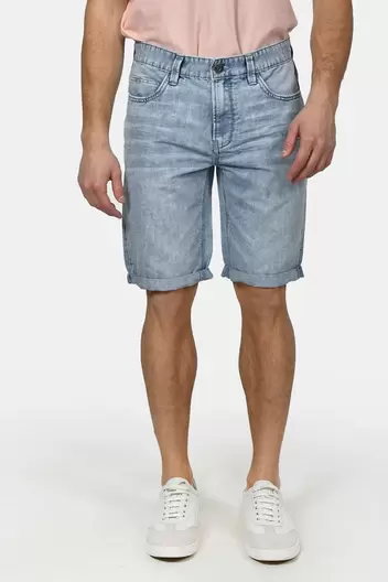 Ανδρική Τζιν Βερμούδα Normal Fit Με Light Wash Εφέ Για Casual Καλοκαιρινό Στυλ - TZIN Ανδρική Τζιν Βερμούδα Normal Fit Με Light Wash Εφέ Για Casual Καλοκαιρινό Στυλ - TZIN