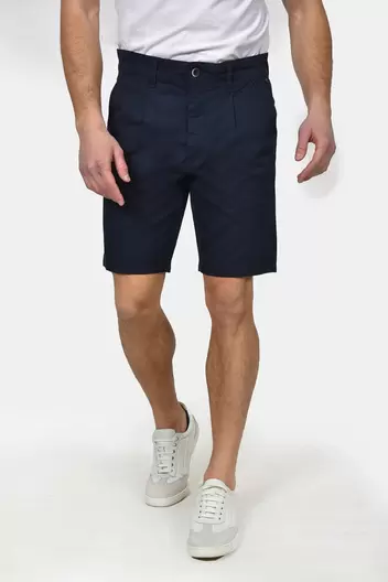 Ανδρική Chinos Βερμούδα Βαμβακερή Normal Fit Με Πιέτες Για Άνετη Καλοκαιρινή Εμφάνιση - NAVY Ανδρική Chinos Βερμούδα Βαμβακερή Normal Fit Με Πιέτες Για Άνετη Καλοκαιρινή Εμφάνιση - NAVY