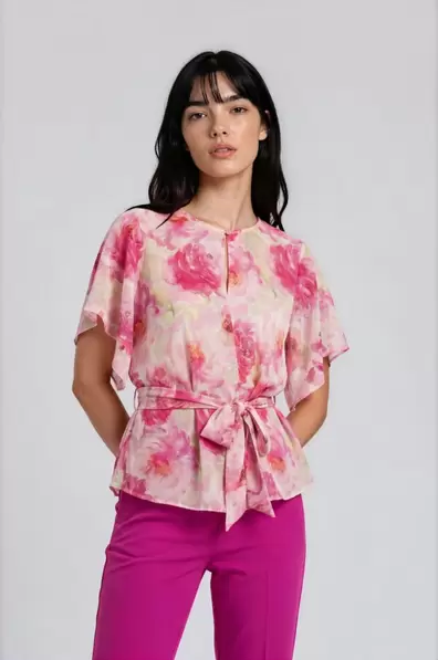 FLORAL ΜΠΛΟΥΖΑ ΜΕ ΖΩΝΗ