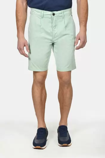 Ανδρική Chinos Βερμούδα Βαμβακερή Normal Fit Με Πιέτες Για Άνετη Καλοκαιρινή Εμφάνιση - ΜΙΝΤ Ανδρική Chinos Βερμούδα Βαμβακερή Normal Fit Με Πιέτες Για Άνετη Καλοκαιρινή Εμφάνιση - ΜΙΝΤ