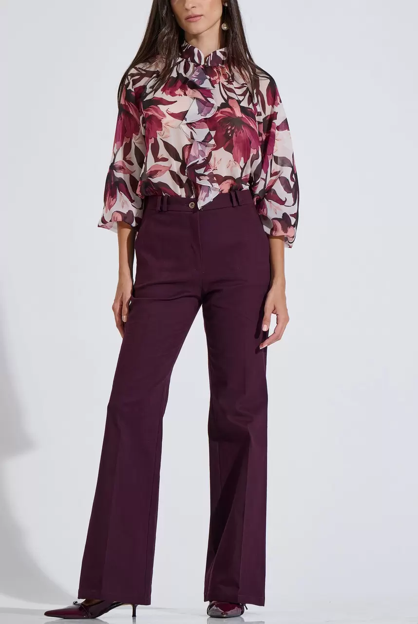 Cotton Flared Trousers