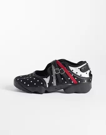 Nike Air Rift trainers in black and white polka dot