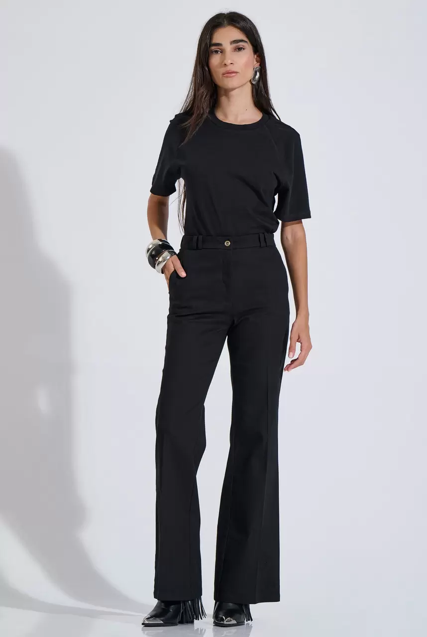 Cotton Flared Trousers