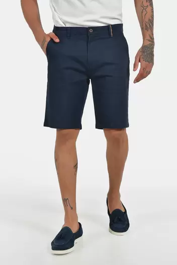 Ανδρική Chinos Βερμούδα Βαμβακερή Normal Fit Για Άνετη Καλοκαιρινή Εμφάνιση - ΜΠΛΕ Ανδρική Chinos Βερμούδα Βαμβακερή Normal Fit Για Άνετη Καλοκαιρινή Εμφάνιση - ΜΠΛΕ