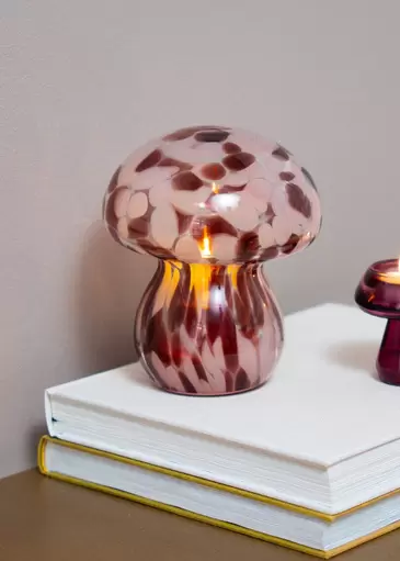 Cosy lamp - Glass mushroom with dots