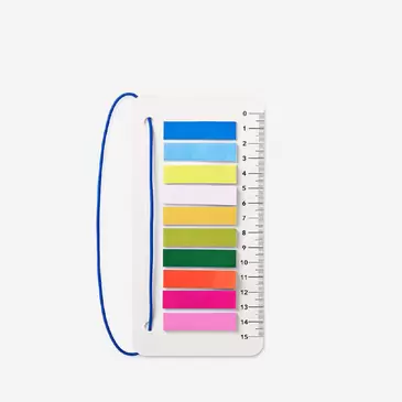 Ruler with elastic and page markers