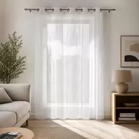 Κουρτίνα Διακοσμητική με Κρίκους Λευκή 140x260cm