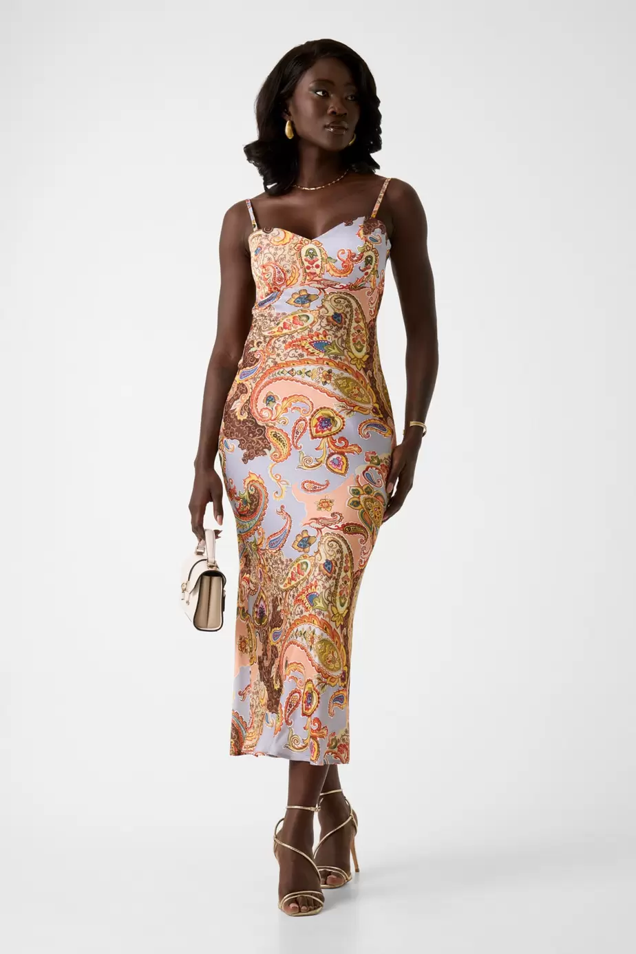 Vestido lencero con estampado paisley
