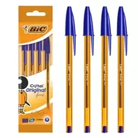 Στυλό Μπλε BIC Ballpen Cristal Fine Μπλε 0.8mm - 4 τμχ.