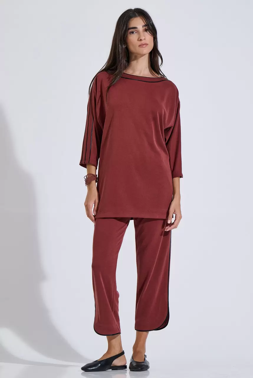 Trousers with Decorative Piping