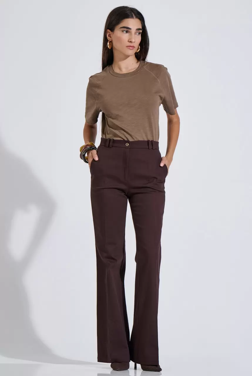 Cotton Flared Trousers