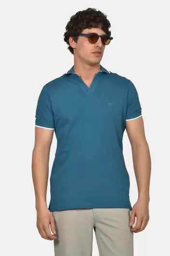 Ανδρική Μπλούζα Polo Από 100% Βαμβάκι Normal Fit Με Ανοιχτό Γιακά Και Textured Λεπτομέρεια - ΡΑΦ Ανδρική Μπλούζα Polo Από 100% Βαμβάκι Normal Fit Με Ανοιχτό Γιακά Και Textured Λεπτομέρεια - ΡΑ