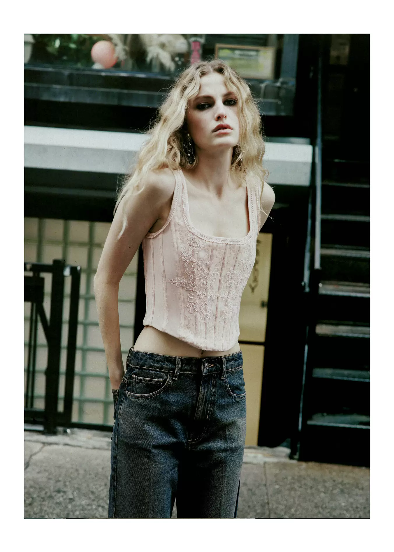 Jacquard corset top