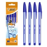 Στυλό BIC Ballpen Cristal Soft Medium Μπλε - 4 τμχ.