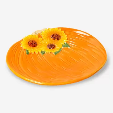 Plate with embossed sunflowers - 20 cm